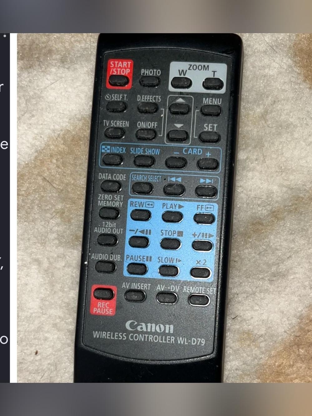 Genuine OEM Canon WL-D79 Wireless Controller For Various Canon Camcorders